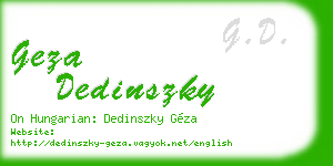 geza dedinszky business card